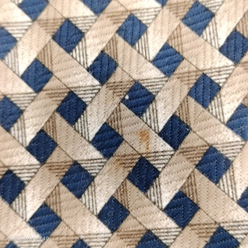 Luigi Valentino Men's Necktie Geometric Weave Patterned Tie Classic Luxury